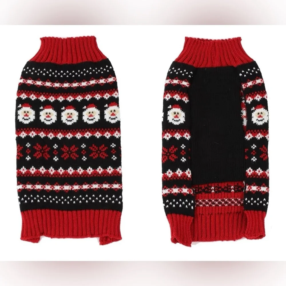 NEW Dog Cat Christmas Red Santa Ugly Christmas Sweaters S 9”-11”
